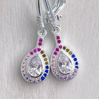 Teardrop Multicolored Halo Drop