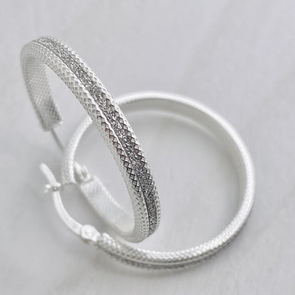 Serenity Thin Pave Hoops