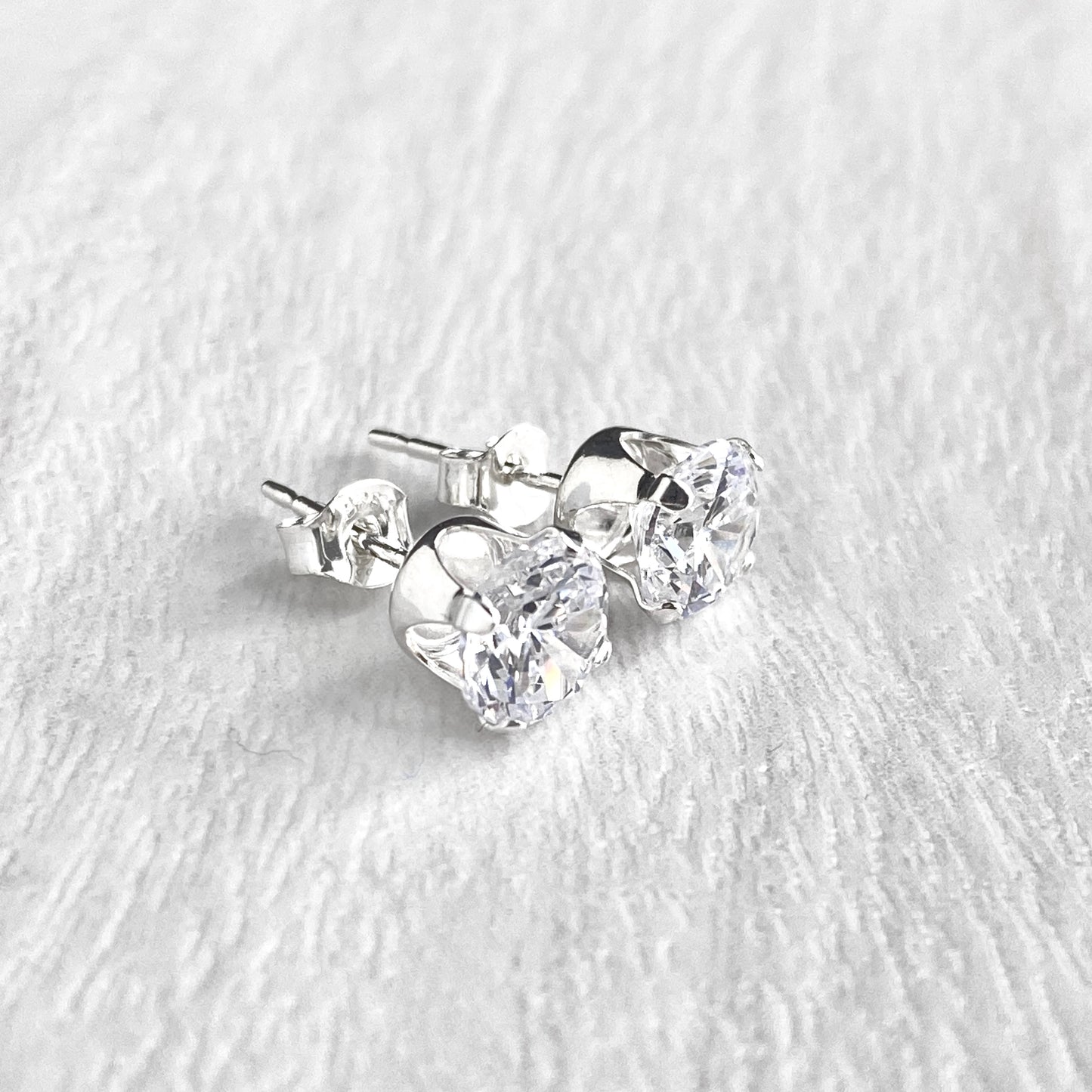 Round Cubic Zirconia Studs