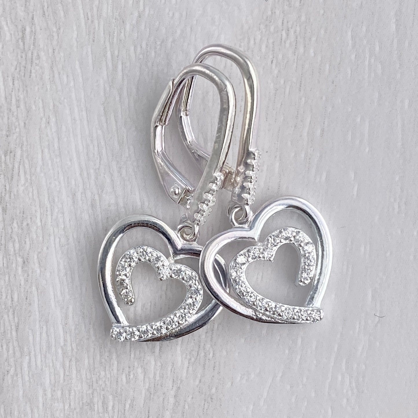 Double Heart Dangles