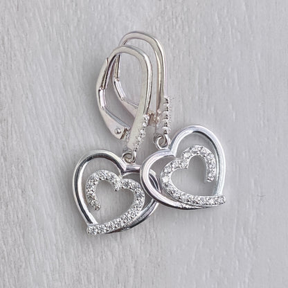 Double Heart Dangles