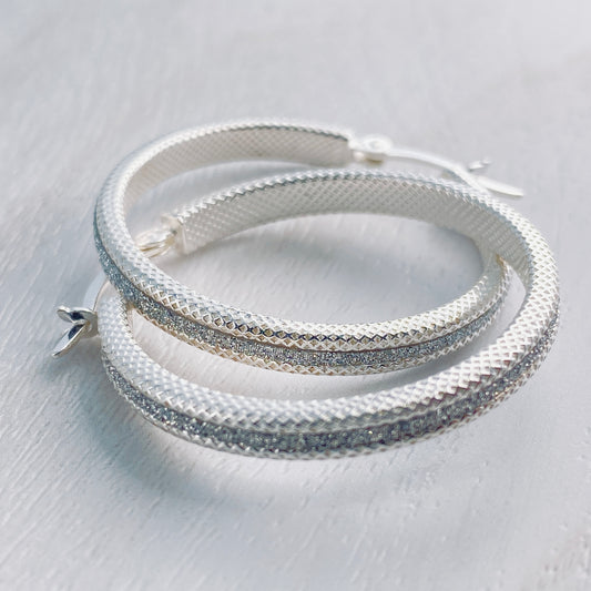 Serenity Thin Pave Hoops