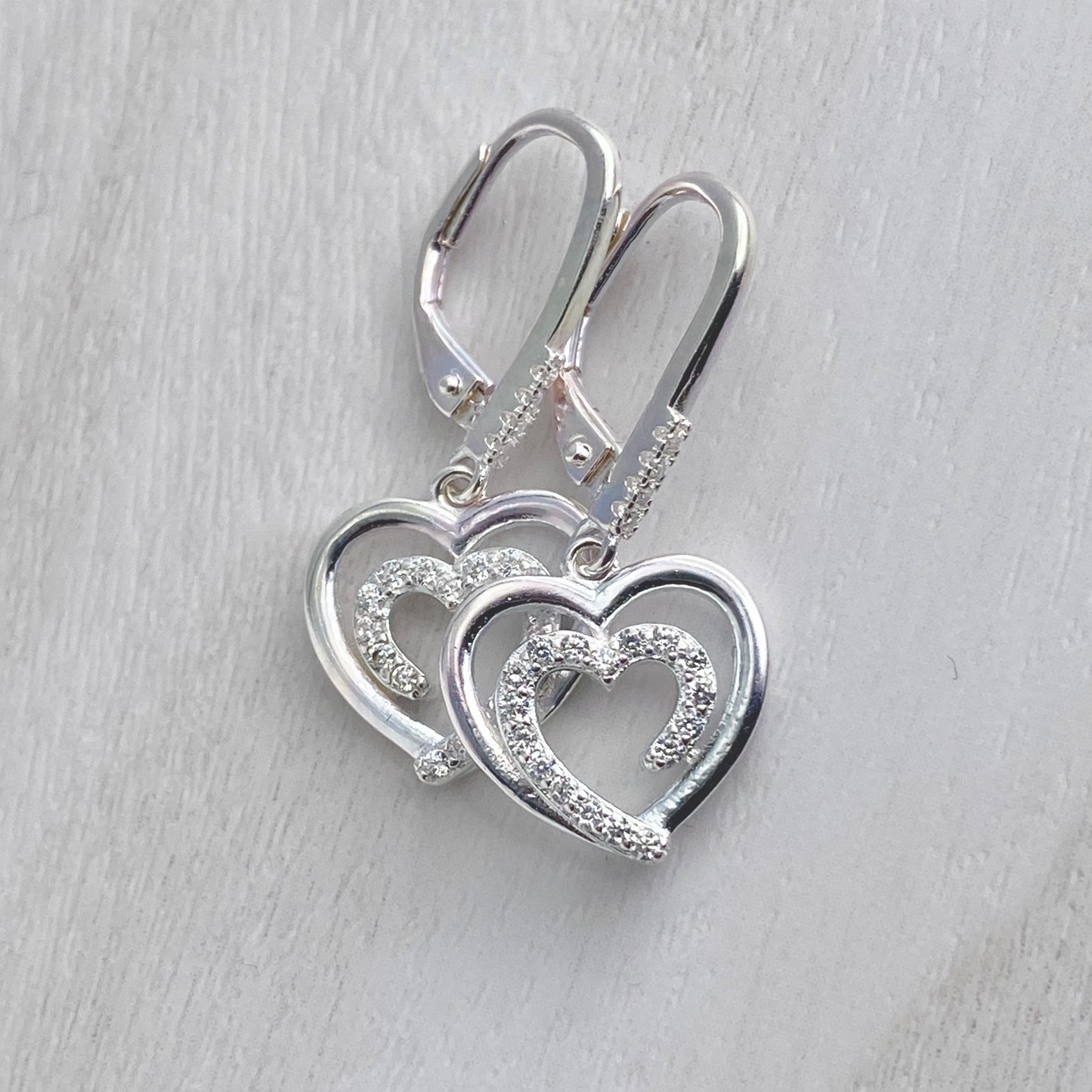 Double Heart Dangles