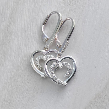 Double Heart Dangles