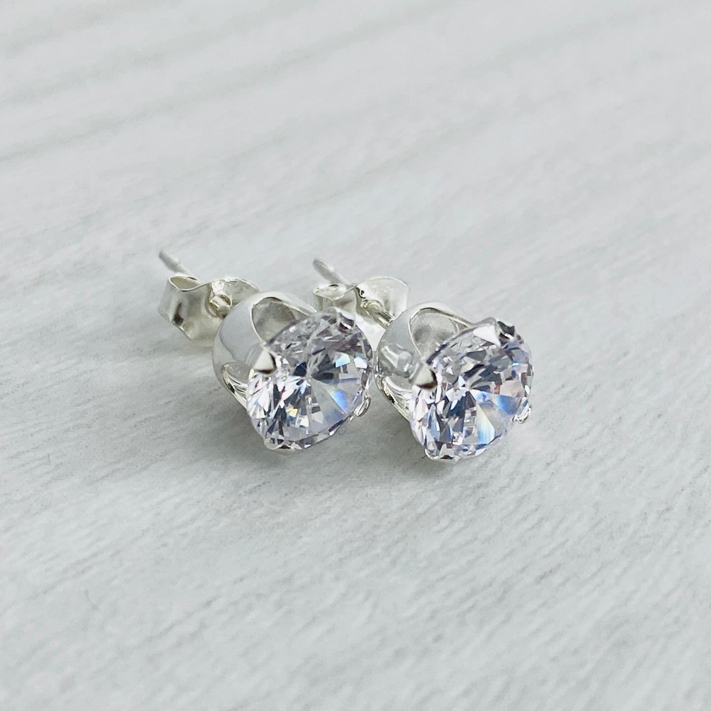 Round Cubic Zirconia Studs