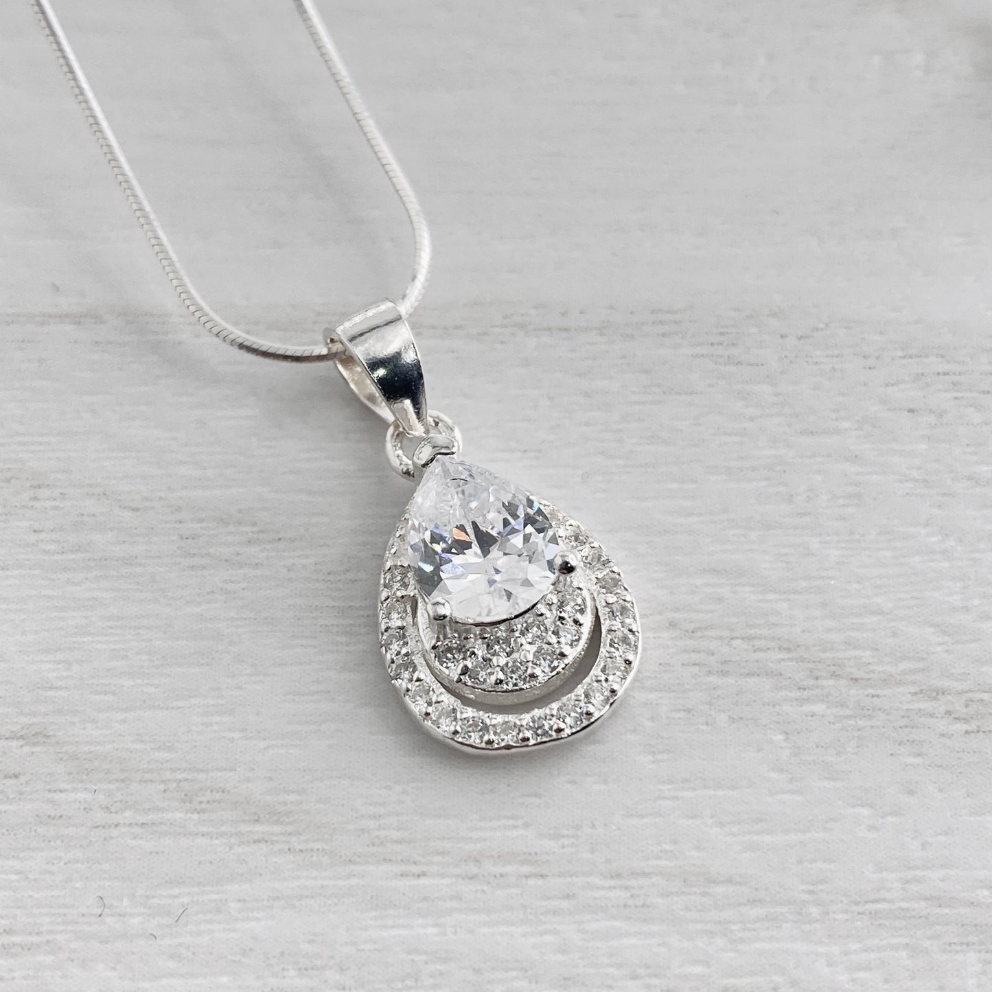 Divine Pear Halo Stud and Pendant Set