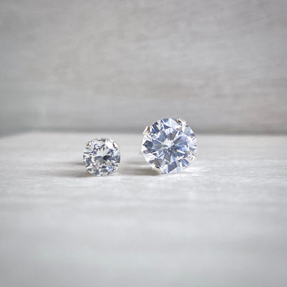 Round Cubic Zirconia Studs